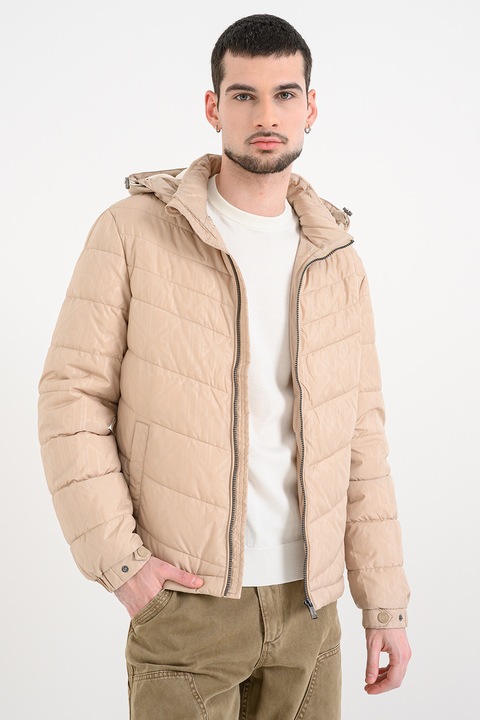 Guess, Непромокаемо зимно яке с качулка, Камел