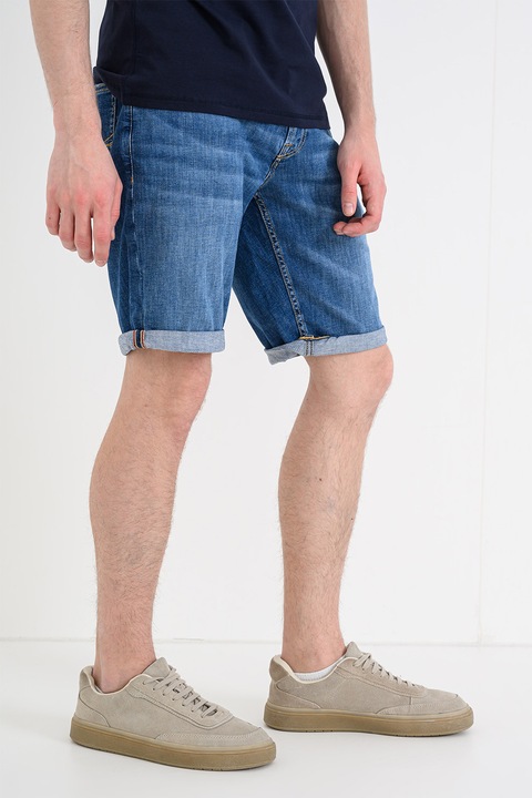GUESS, Blugi scurti cu design 5 buzunare, Albastru deschis