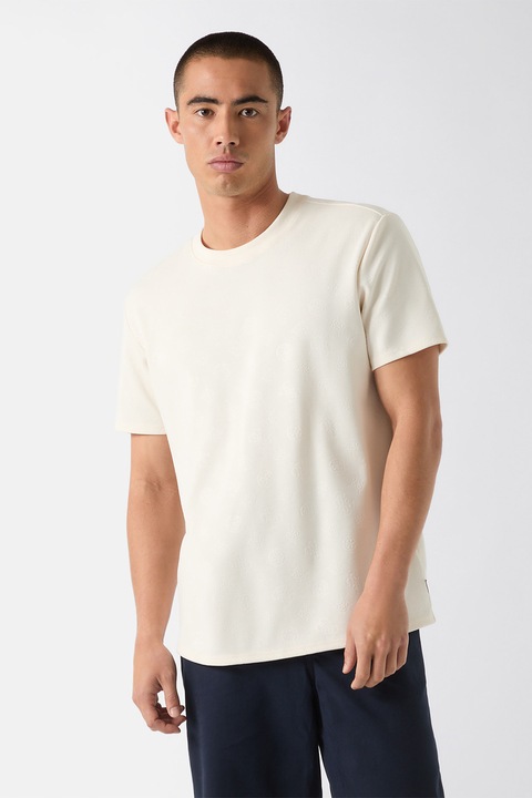 GUESS, Kerek nyakú egyszínű póló, Törtfehér