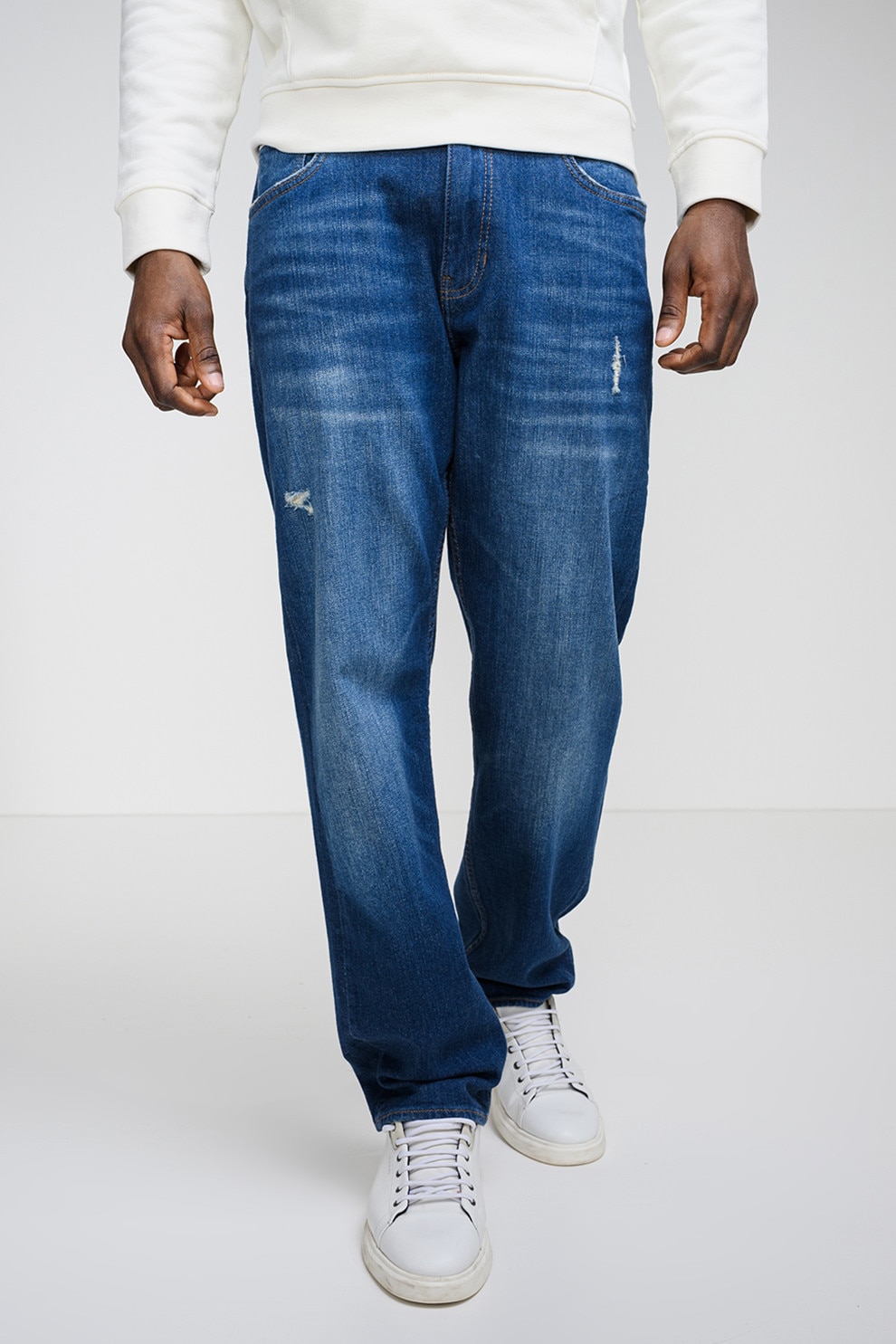 GUESS JEANS, Blugi drepti G16, Albastru inchis, W36-L32