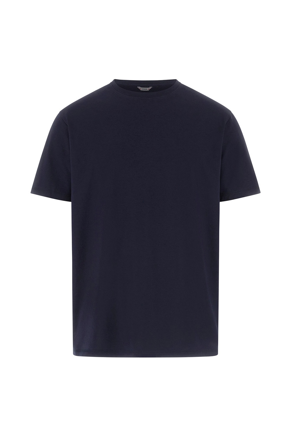 GUESS, Tricou din amestec de modal cu decolteu la baza gatului, Albastru ultramarin, XL