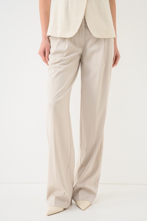 GUESS, Pantaloni cu dungi stralucitoare, Bej