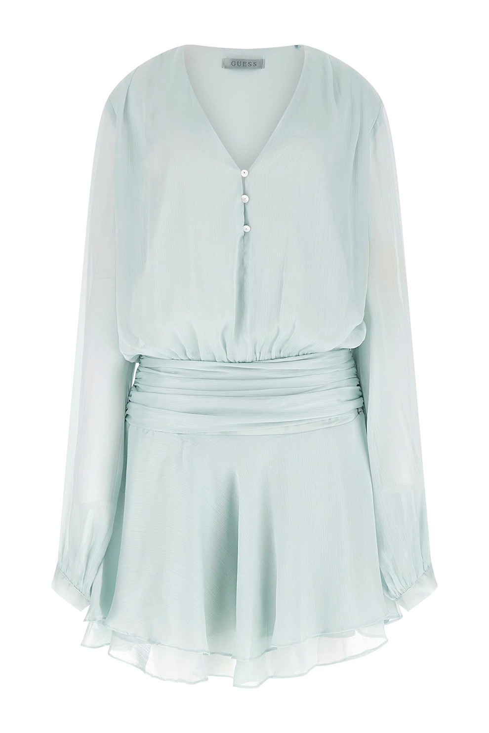 GUESS, Rochie mini evazata, Verde deschis, M