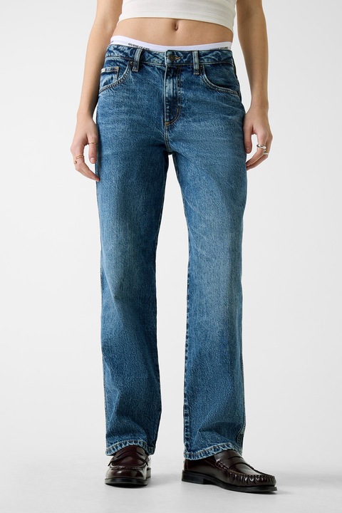 GUESS JEANS, Blugi relaxed fit cu talie joasa, Bleumarin