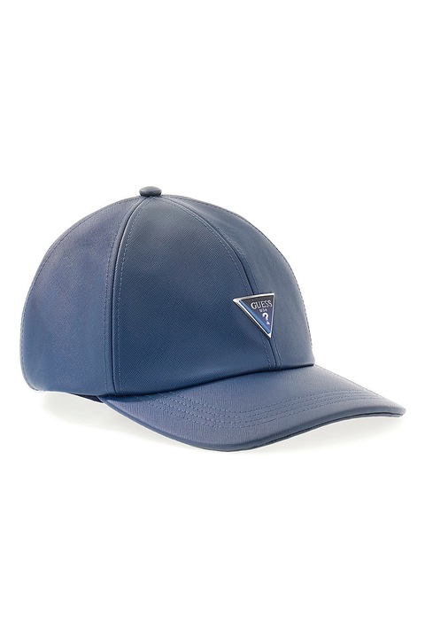 GUESS, Sapca baseball din piele ecologica, Albastru inchis, 58 CM