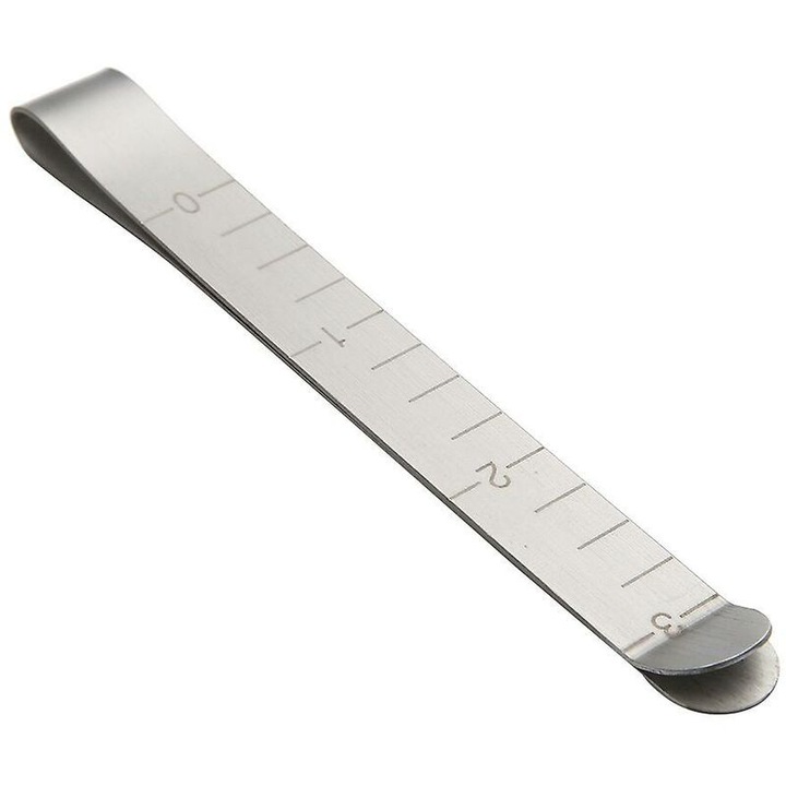 Set de 18 clips de cusut din otel inoxidabil cu rigla de masurare, argintii, 12x8.5x1.5cm