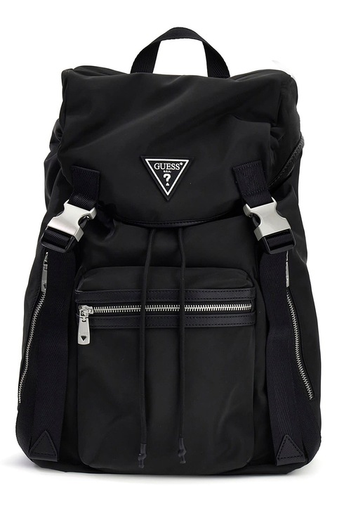 GUESS, Rucsac uni cu logo metalic Berlin, Negru