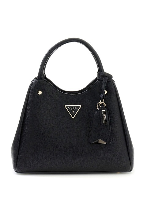 GUESS, Geanta din piele ecologica cu 3 compartimente, Negru