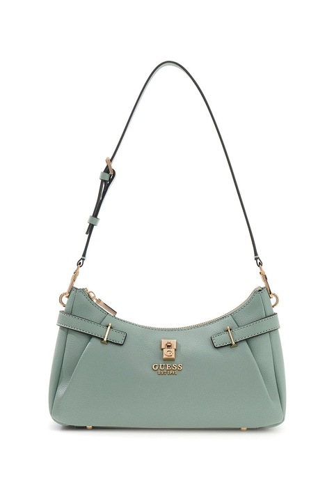GUESS, Geanta din piele ecologica cu bareta de umar Yesba, Verde feriga
