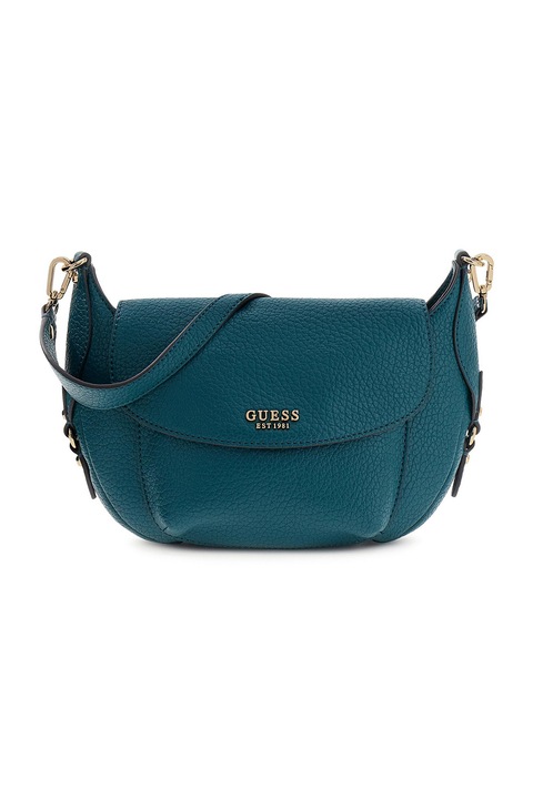 GUESS, Geanta din piele ecologica cu bareta de umar Marsha, Albastru petrol