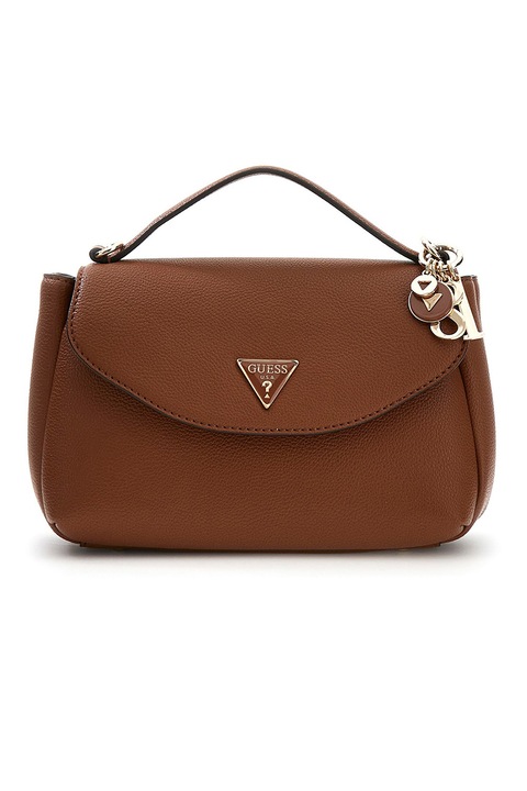 GUESS, Geanta din piele ecologica cu bareta detasabila de umar Evie, Maro cognac