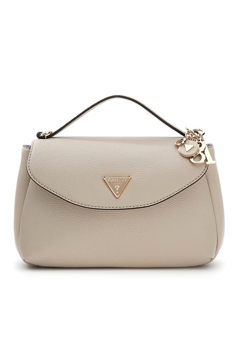 GUESS, Geanta din piele ecologica cu bareta detasabila de umar Evie, Maro taupe deschis