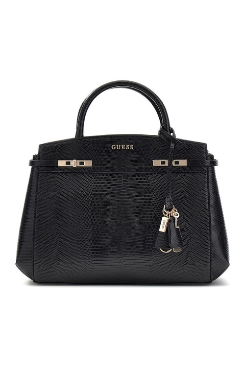 GUESS, Geanta tote din piele ecologica Melinda, Negru