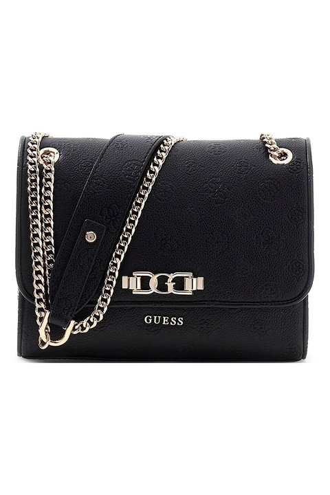 GUESS, Geanta crossbody cu bareta convertibila Anise, Negru