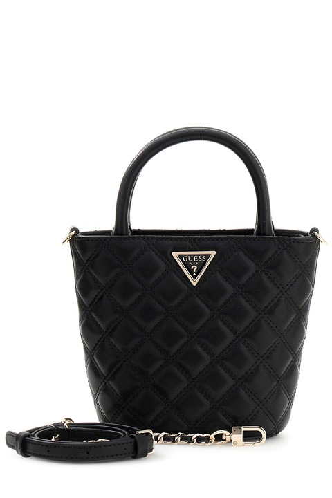 GUESS, Geanta tote matlasata Giully, Negru