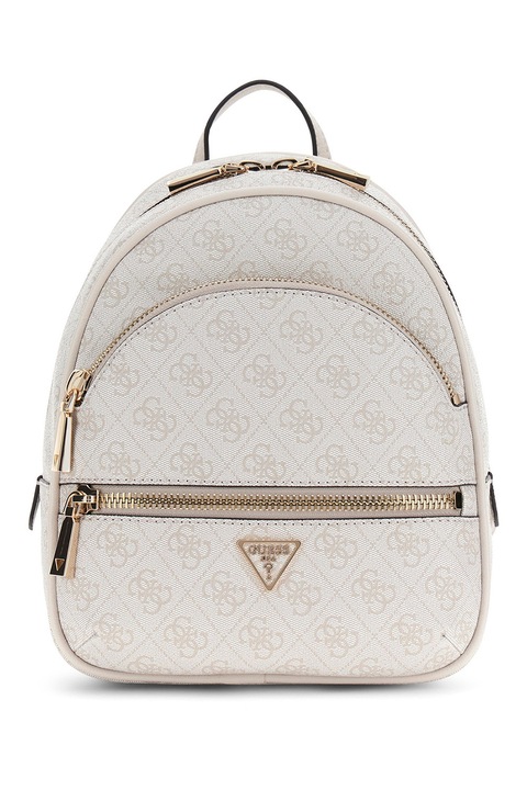 GUESS, Rucsac mic cu model monograma Manhattan II, Gri deschis