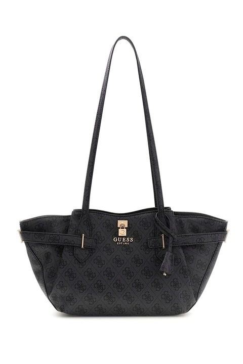 GUESS, Yesba logómintás válltáska, Antracitszürke