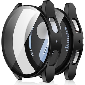 Husa protectie Samsung Galaxy Watch 7 44mm, sticla securizata, negru