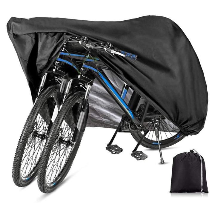 Husa protectoare pentru mobilier de gradina, 200x70x110cm, impermeabil, neagra, set