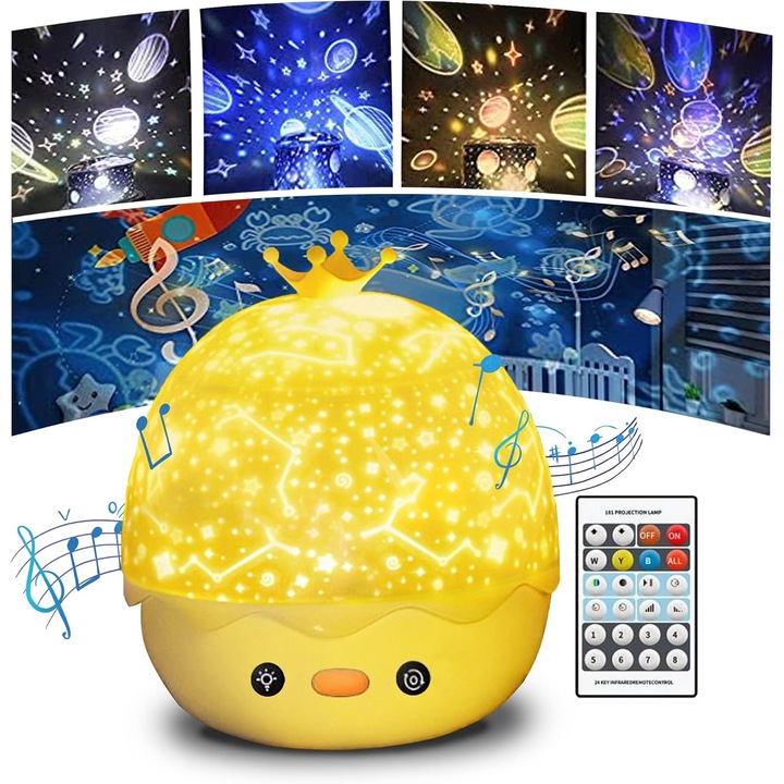 LED Csillagos Ég Projektor, 360°-ban Forgatható, 6 Vetítési Mód, Többszínű