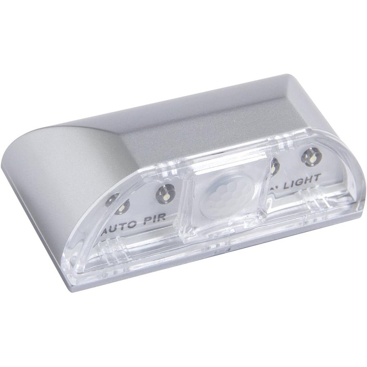 Lampa LED pentru Cheie cu Senzor de Miscare, 4 Becuri, Argintiu, Clasa energetica A+