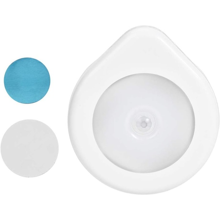 Veioza LED cu senzor de miscare, alb, 9x8x2cm
