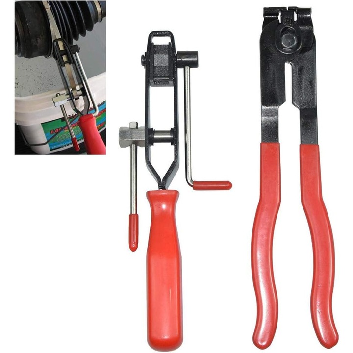 CV bilincs fogó, 22cm, gumírozott nyéllel, 2 fogó készlet