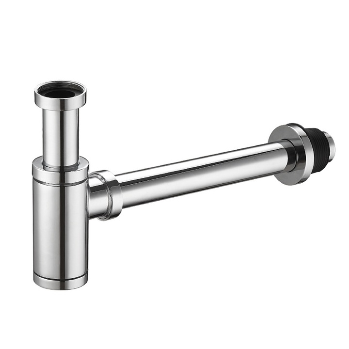 Sifon pentru chiuveta, set G114, inox, lungime 300mm, cromat, instalare fara gaurire