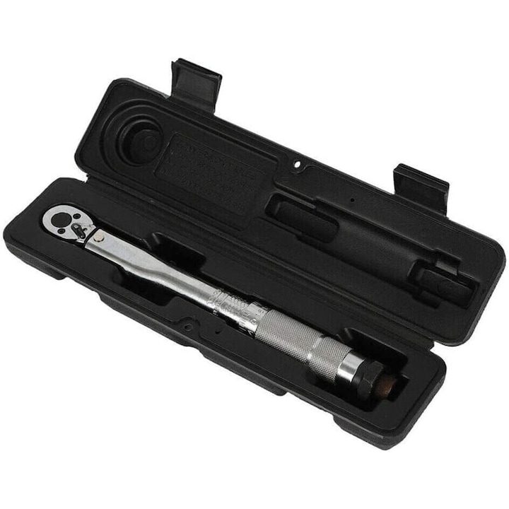 Cheie dinamometrica 1/4", 5-25 Nm, maner cu blocare, set cu carcasa