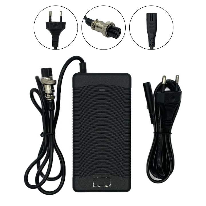 Încărcător 58.8V 2A GX-16 4 Pin pentru trotinetă electrică, INOPARTS, negru, nou