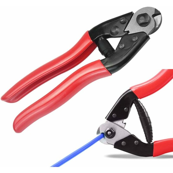 Клещи за рязане на кабели, 19x5.6см, хром-ванадиева стомана, PVC дръжка