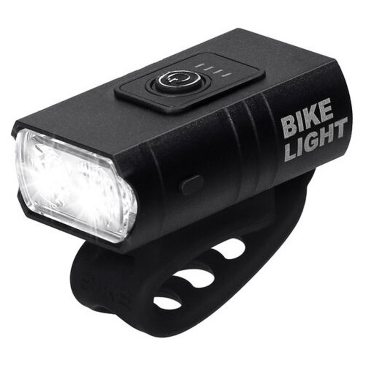 Lumina bicicleta set, 6 moduri de iluminare, rezistenta la apa, 1200mAh, neagra