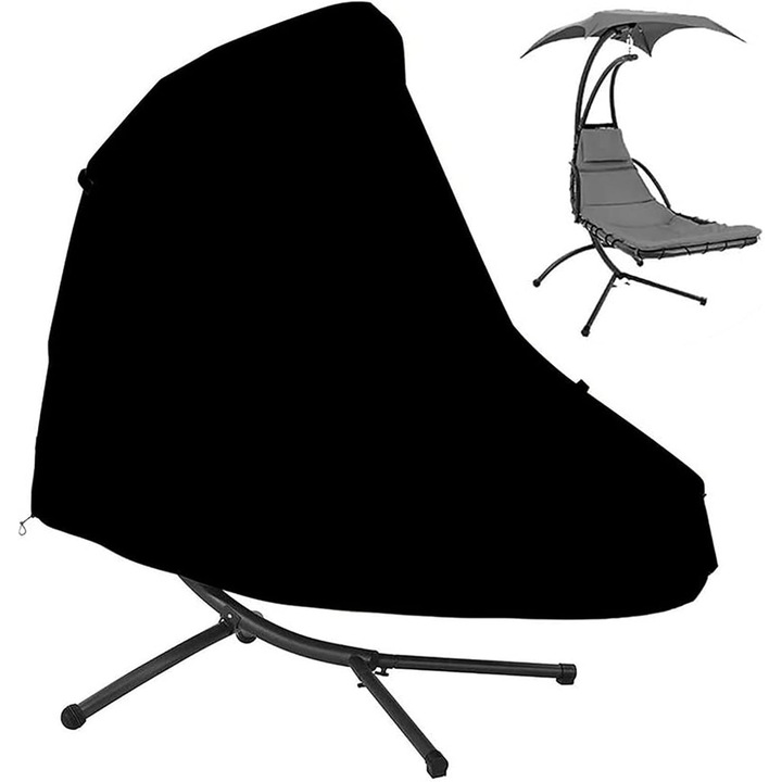Husa pentru leagan, 185x117x198cm, impermeabil, neagra, set cu 1 husa