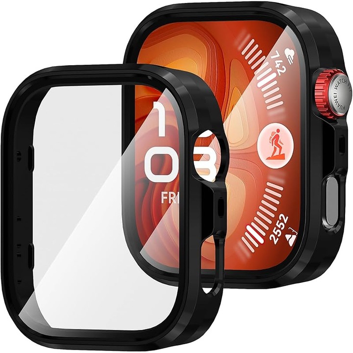 Carcasa de protectie cu sticla temperata pentru Huawei Watch Fit 4 Pro, negru