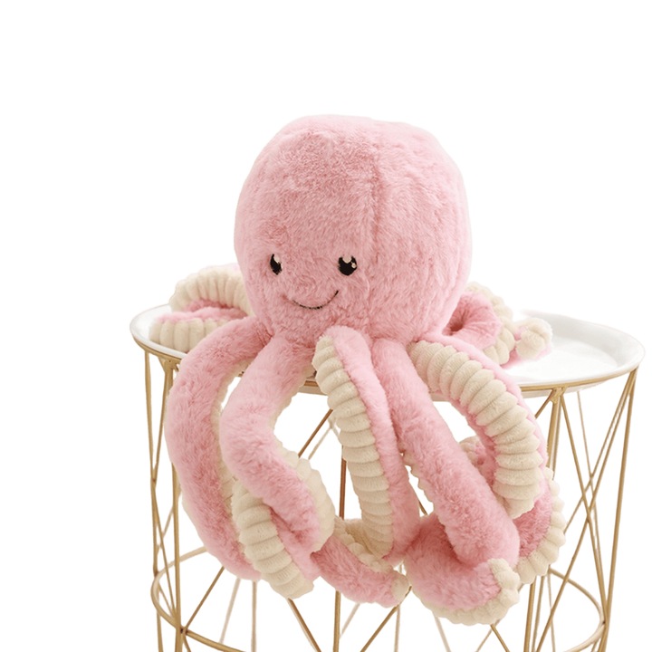 Jucarie de plus Octopus pentru bebelusi, roz, 40cm