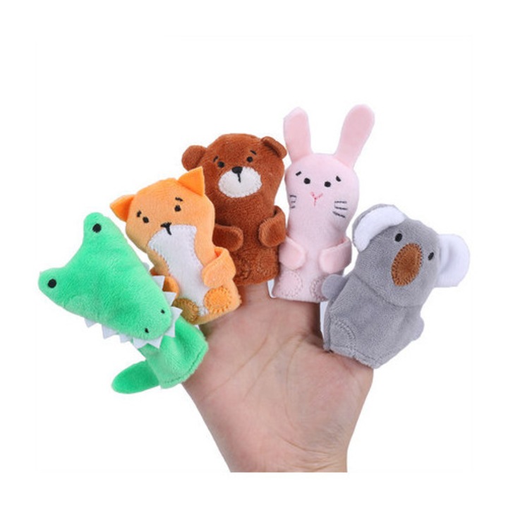 Set de papusi de deget animale, stil Forest Baby B, 5 piese