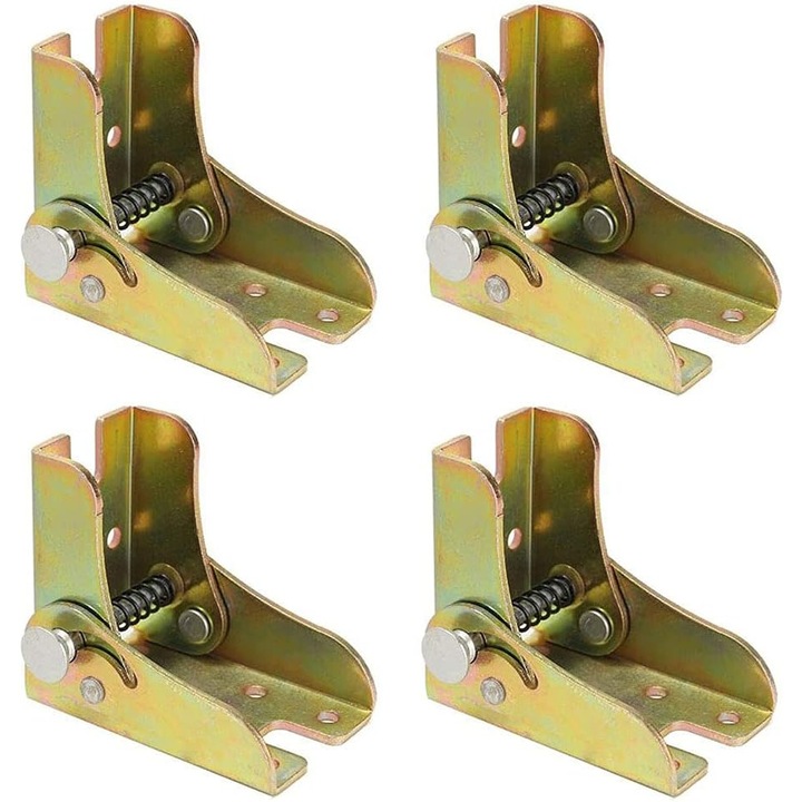 Balamale pentru picioare de masa pliabile, mecanism de auto-blocare, fier, set 4 bucati