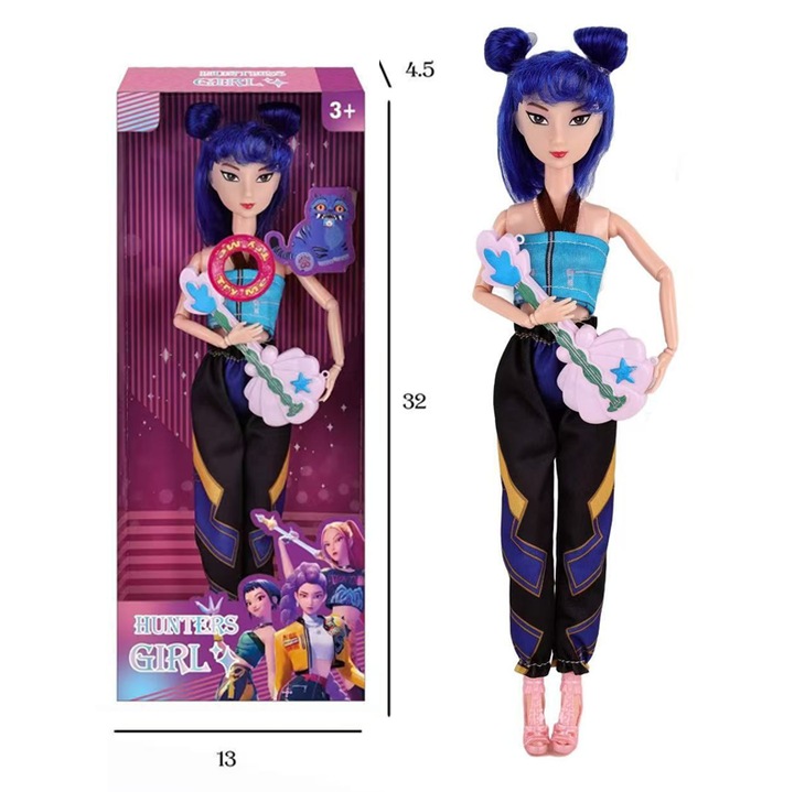 Комплект фигурки K-POP Witcher Girls, Zoe, с музикални инструменти, 29, 3 см