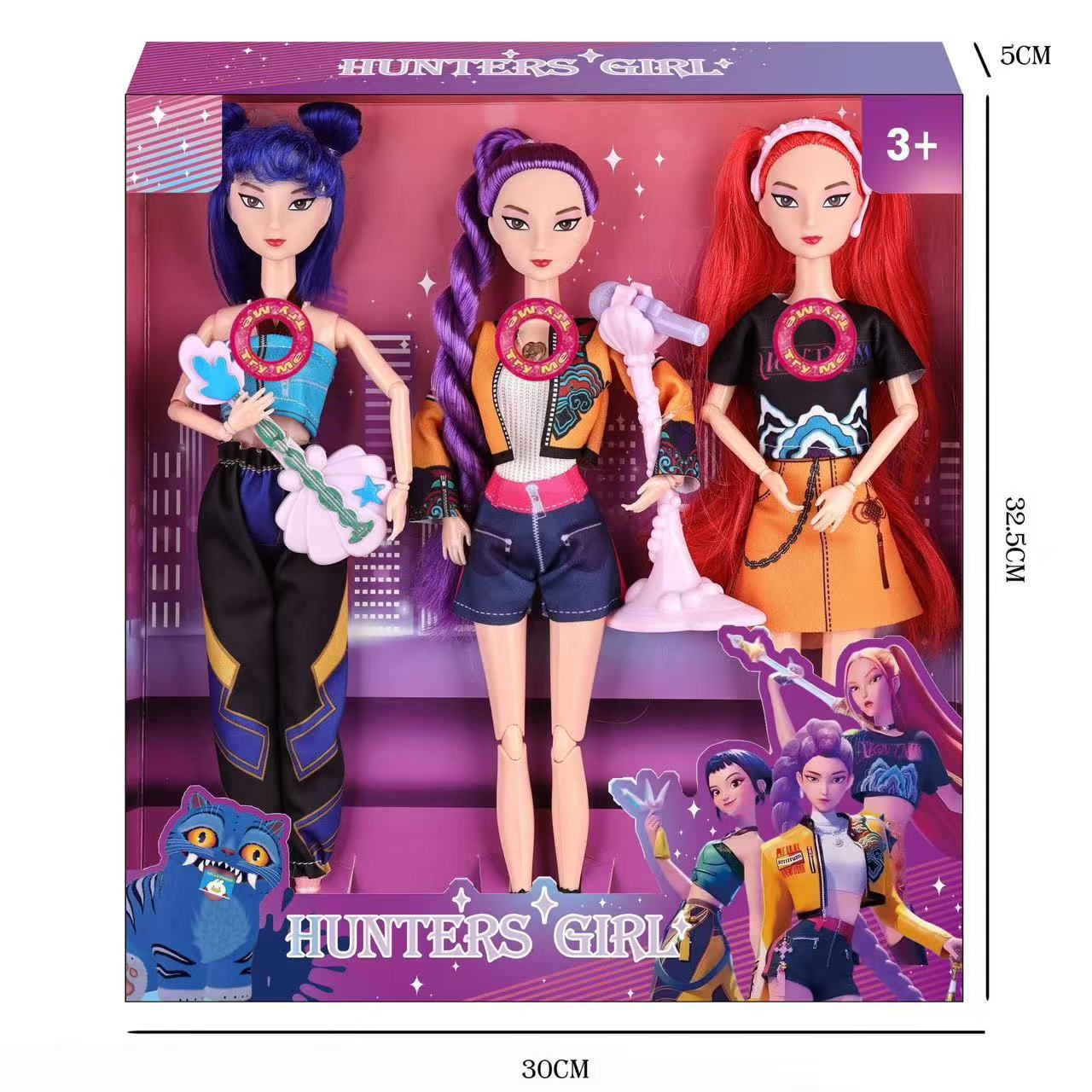Set papusi K-POP Witch Hunter Girls, set de 3 (Rumi, Mira, Zoe