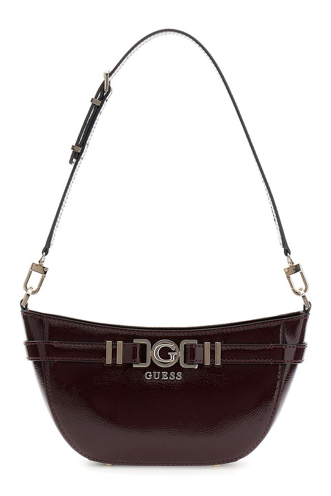 GUESS, Cirene műbőr válltáska cipzáros zsebbel, Bordó