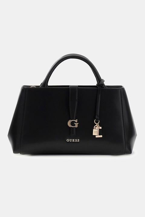 GUESS, Carrie műbőr kézitáska levehető pánttal, Fekete