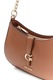 GUESS, Geanta de piele ecologica cu bareta de umar si buzunar cu fermoar Carrie, Maro cognac