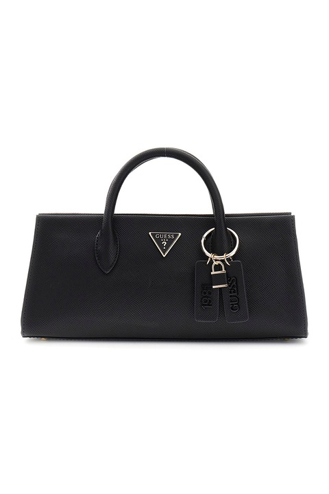 GUESS, Geanta crossbody din piele ecologica cu bareta detasabila Noelle, Negru