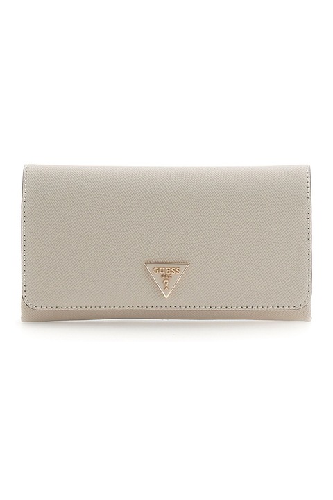GUESS, Geanta crossbody din piele ecologica cu bareta din lant Noelle, Maro taupe deschis