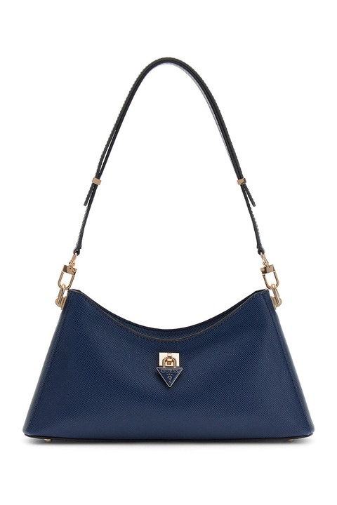 GUESS, Geanta din piele ecologica cu bareta detasabila de umar Patsie, Bleumarin