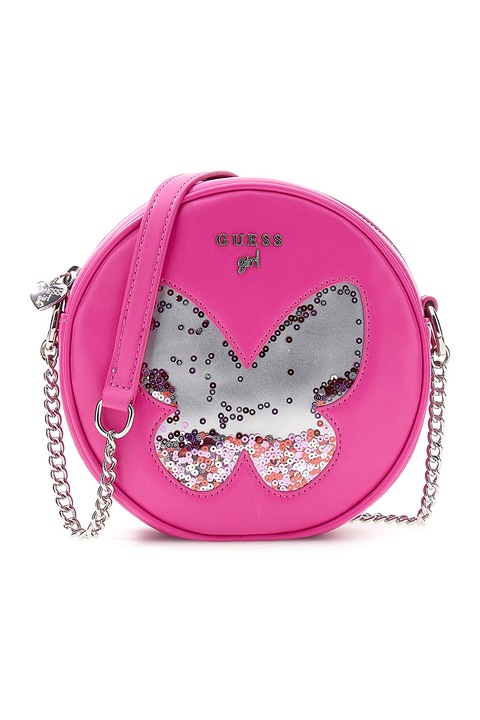 Guess Flitteres logós táska keresztpánttal, fukszia