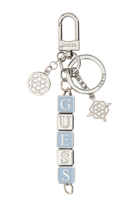 Guess Logós kulcstartó, Kék, Ezüstszín