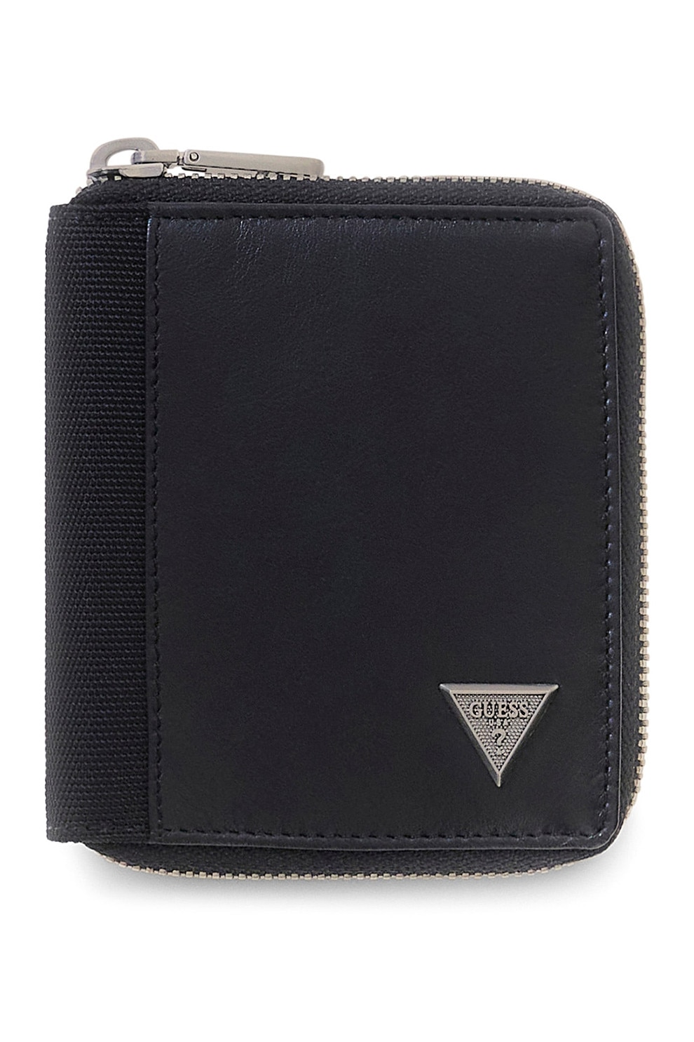 GUESS, Portofel din piele cu fermoar Berna, Negru