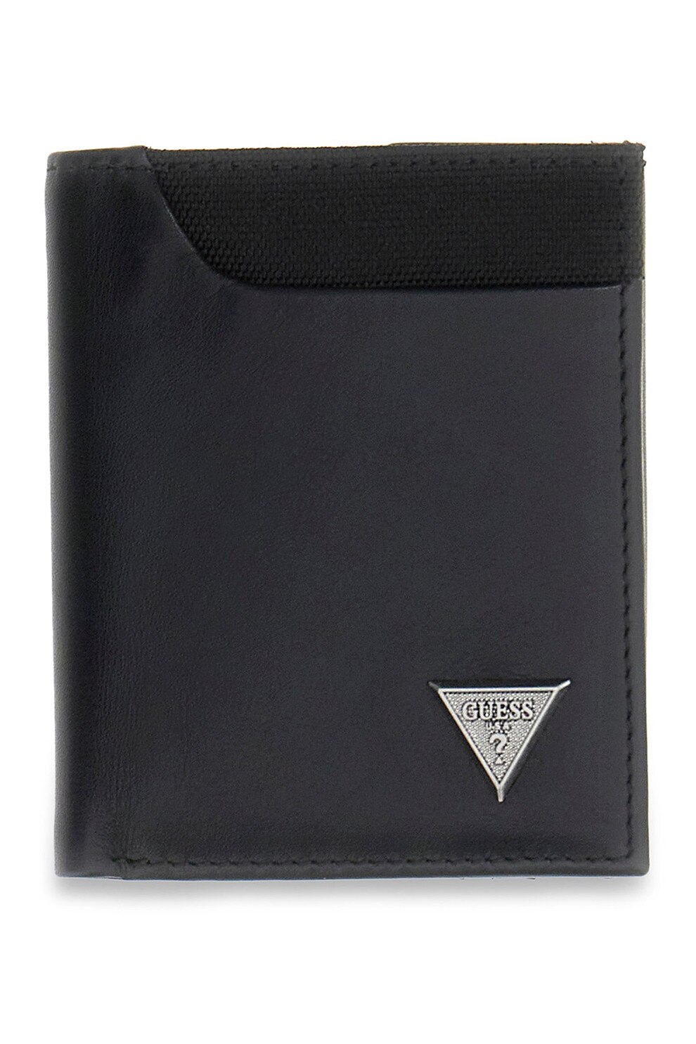 GUESS, Portofel pliabil din piele Berna, Negru