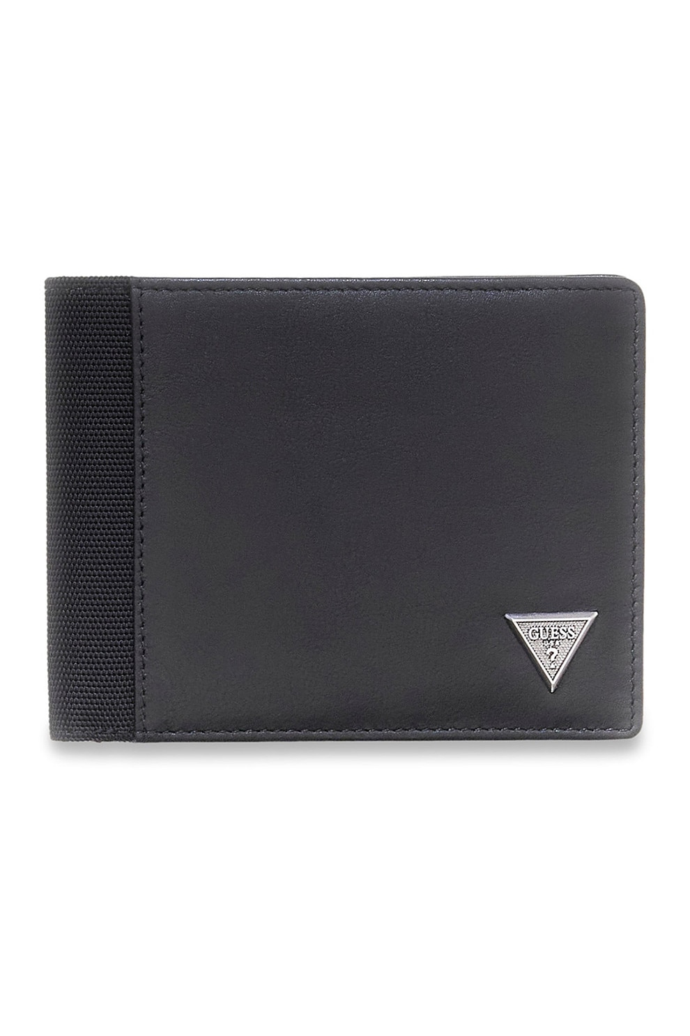 GUESS, Portofel pliabil din piele Berna, Negru